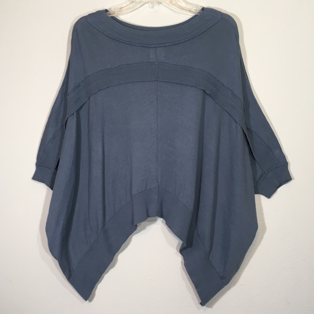 PLANET Oversized Top Uneven Knit Modern Urban Blue - Picture 4 of 8
